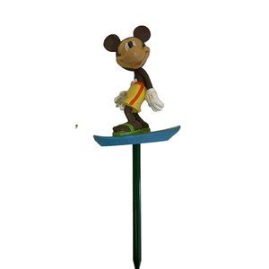 Disney Decorative Surfing Minnie Mickey Mouse Figurine Multi 1 Pot Stake Surf Bo